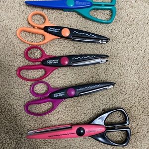 Set of 5 Scrapbooking, crafting funky cut scissors